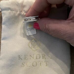 NWT Kendra Scott Silver Mallory Stacked Ring Set Size 9 with bag